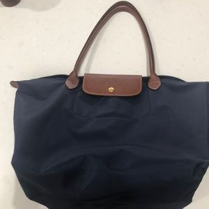 Longchamp large navy nylon bag